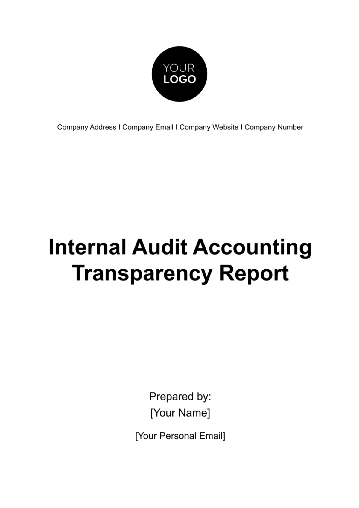 Internal Audit Accounting Transparency Report Template