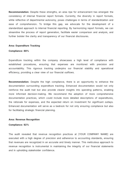 Free Internal Audit Accounting Transparency Report Template to Edit Online
