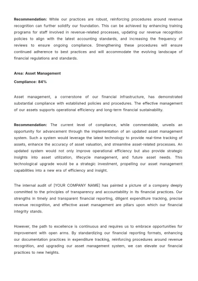 Free Internal Audit Accounting Transparency Report Template to Edit Online