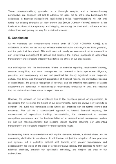 Free Internal Audit Accounting Transparency Report Template to Edit Online