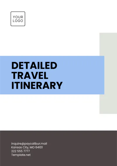 Free Detailed Travel Itinerary Template to Edit Online
