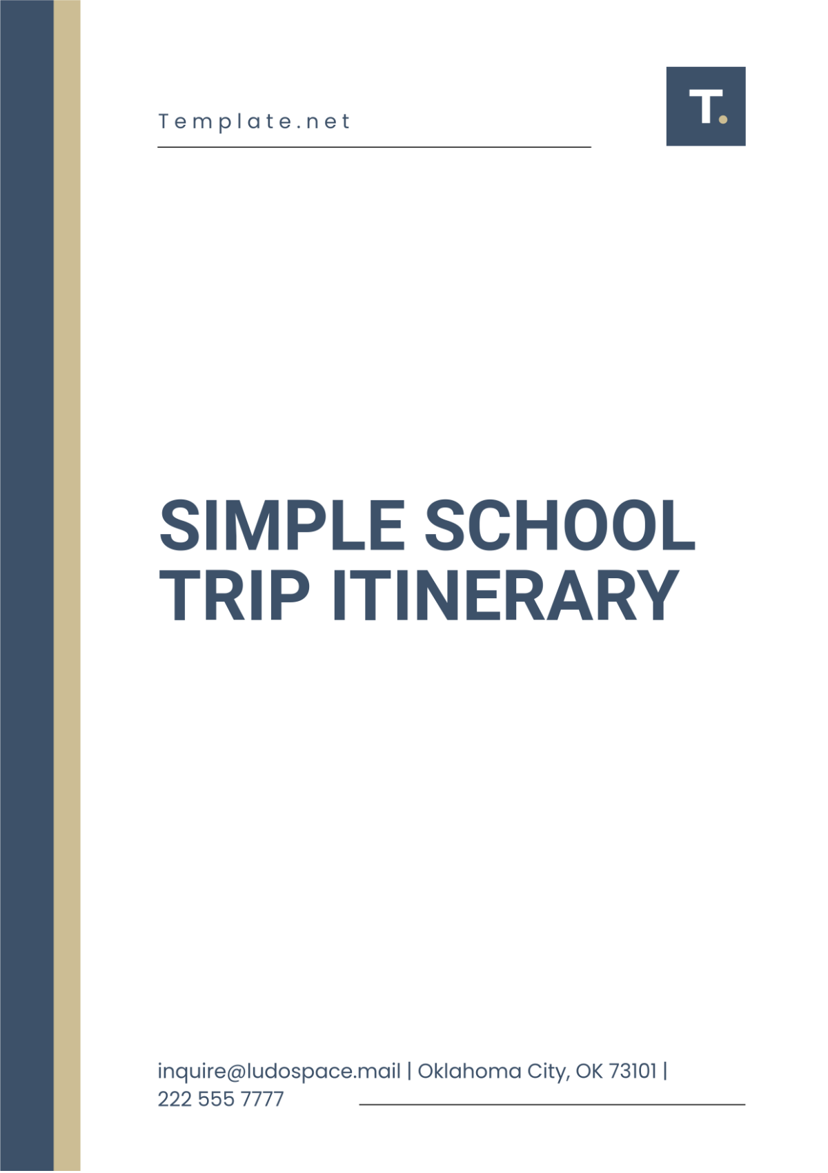 Simple School Trip Itinerary Template - Edit Online & Download