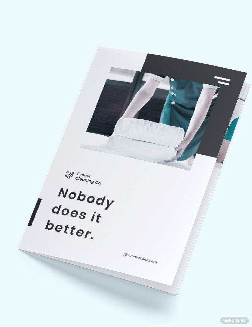 Modern Cleaning Company Bi-Fold Brochure Template