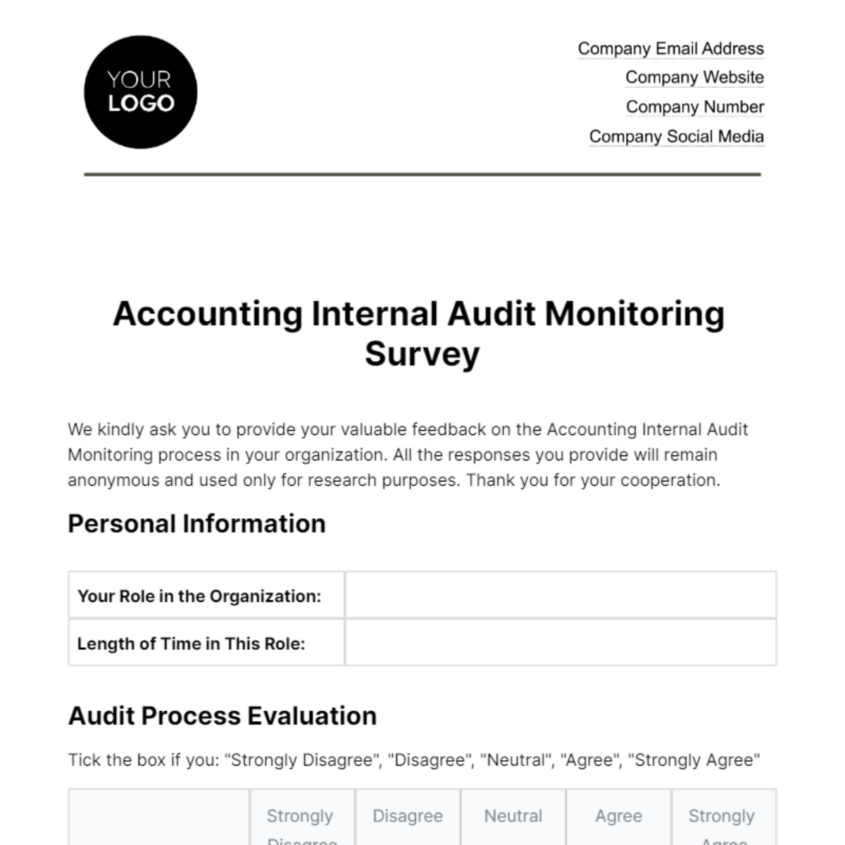 Accounting Internal Audit Monitoring Survey Template Edit Online Download Example Template Net