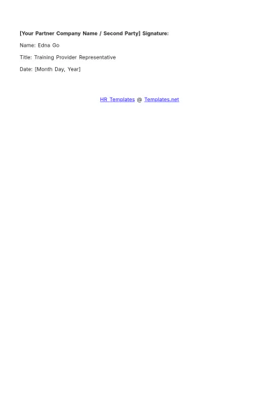 Free Safety Training SLA (Service Level Agreement) HR Template to Edit Online