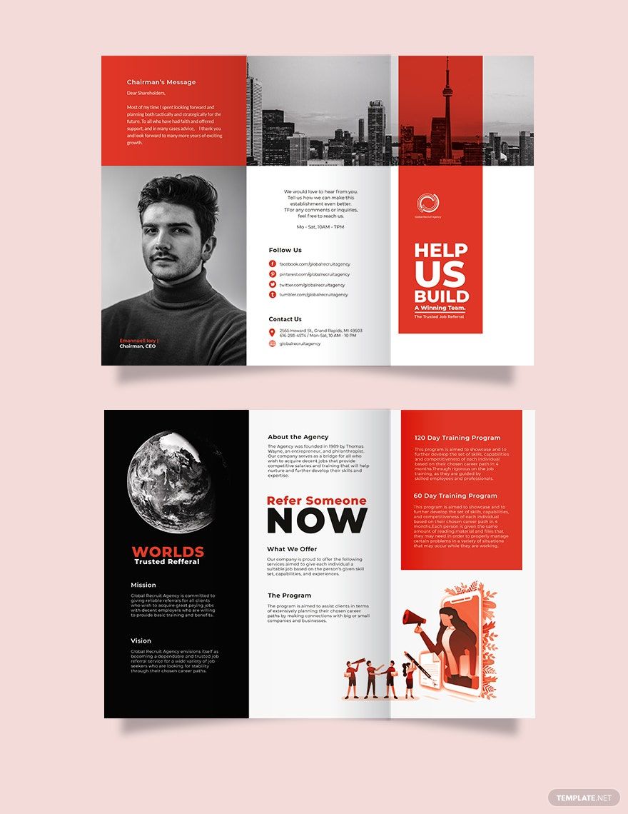 Modern Company Profile Tri-Fold Brochure Template