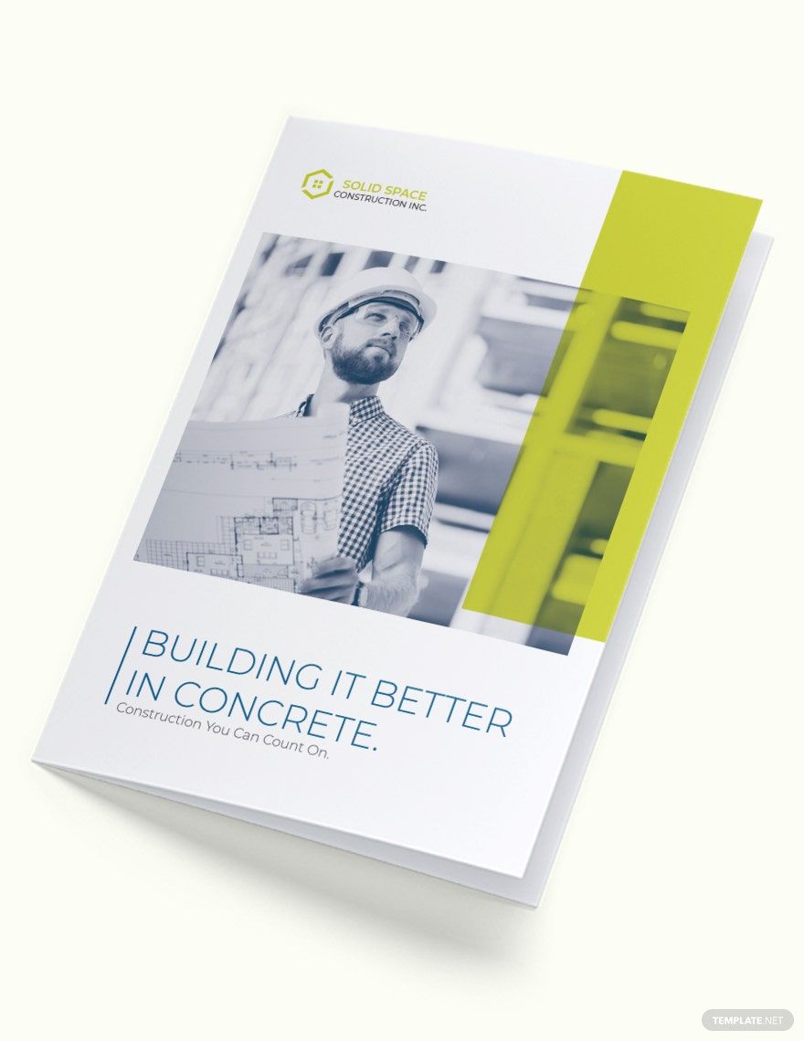 Modern Construction Bi-Fold Brochure Template