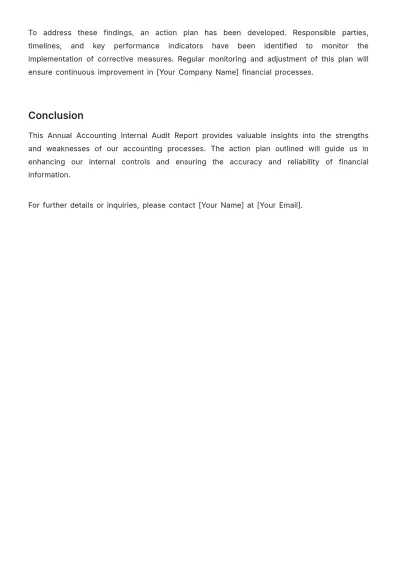 Free Annual Accounting Internal Audit Report Template to Edit Online