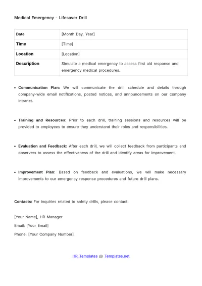 Free Safety Drill Schedule HR Template to Edit Online