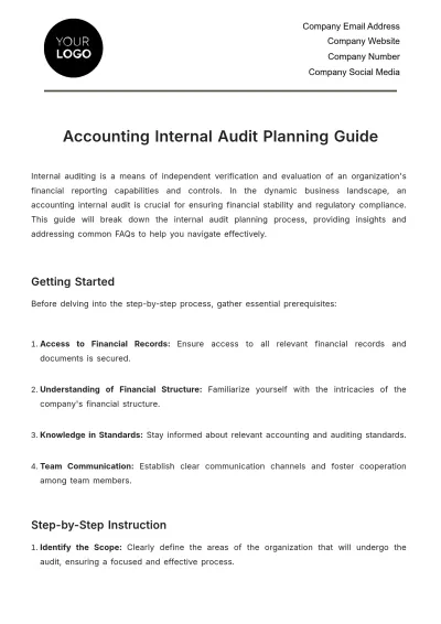 Free Accounting Internal Audit Planning Guide Template to Edit Online