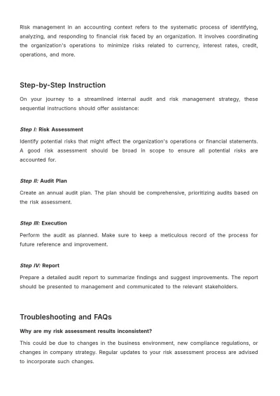 Free Accounting Internal Audit Risk Management Guide Template to Edit Online