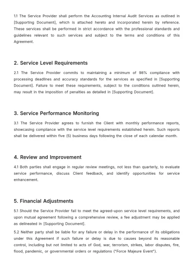 Free Accounting Internal Audit SLA Template to Edit Online