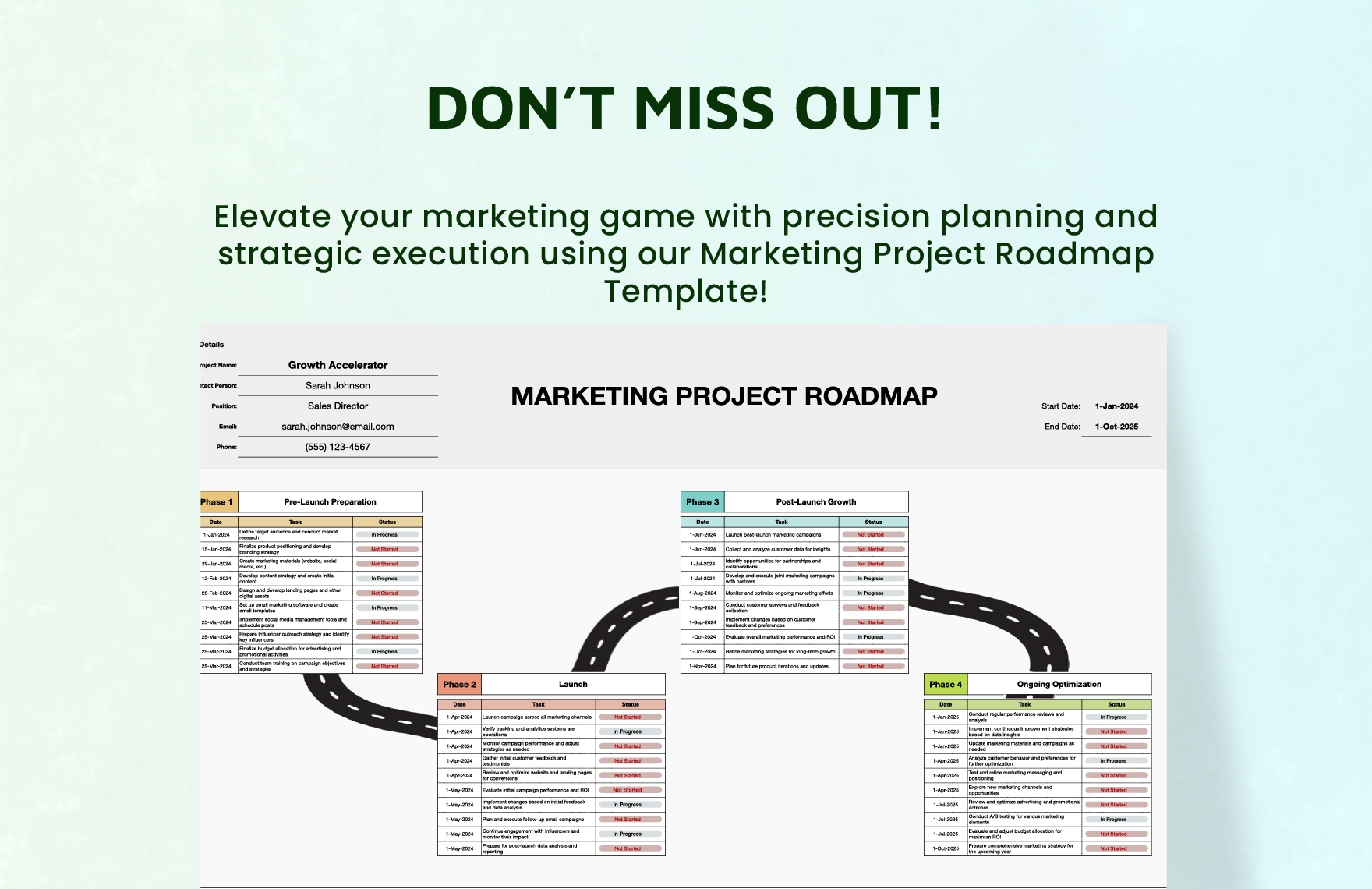 Marketing Project Roadmap Template