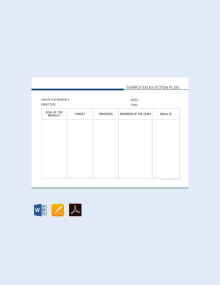 free sample sales action plan template 440x570