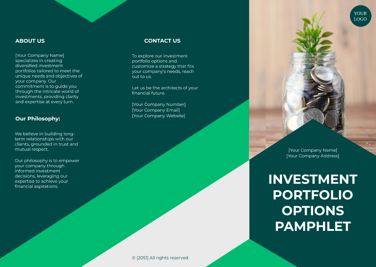 Free Investment Portfolio Options Pamphlet Template