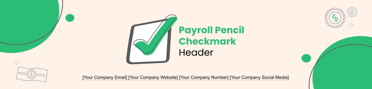 Free Payroll Pencil Checkmark Header Template