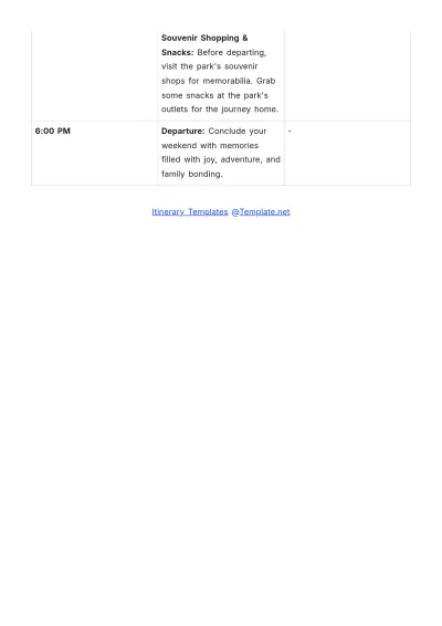 Free Day To Day Itinerary Template to Edit Online
