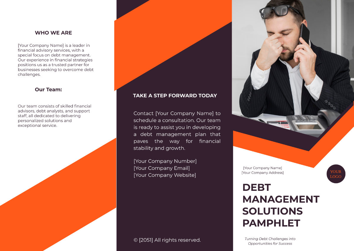 Free Debt Management Solutions Pamphlet Template