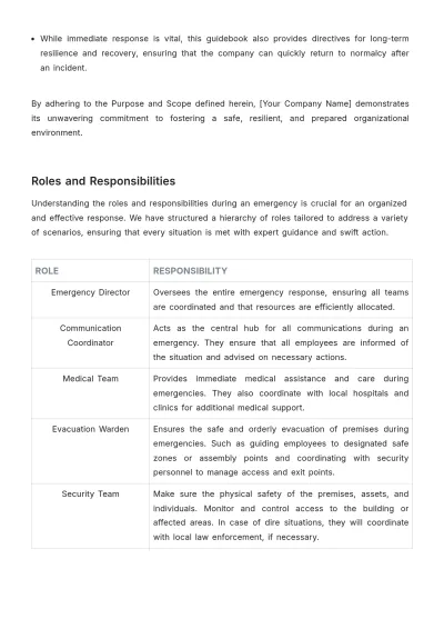 Free Emergency Response and Preparedness Guide HR Template to Edit Online