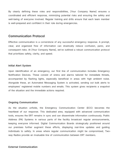 Free Emergency Response and Preparedness Guide HR Template to Edit Online