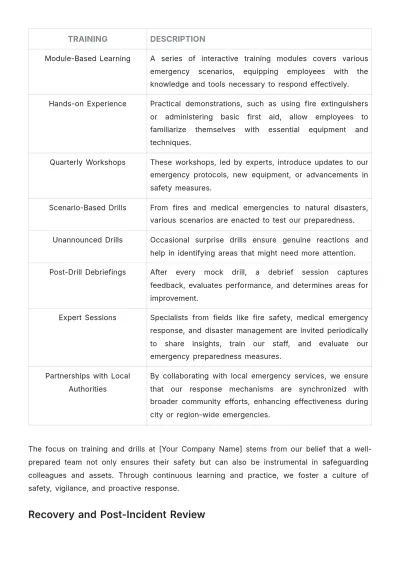 Free Emergency Response and Preparedness Guide HR Template to Edit Online