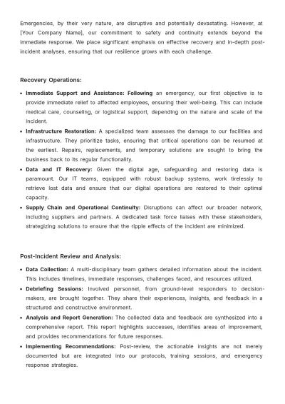 Free Emergency Response and Preparedness Guide HR Template to Edit Online