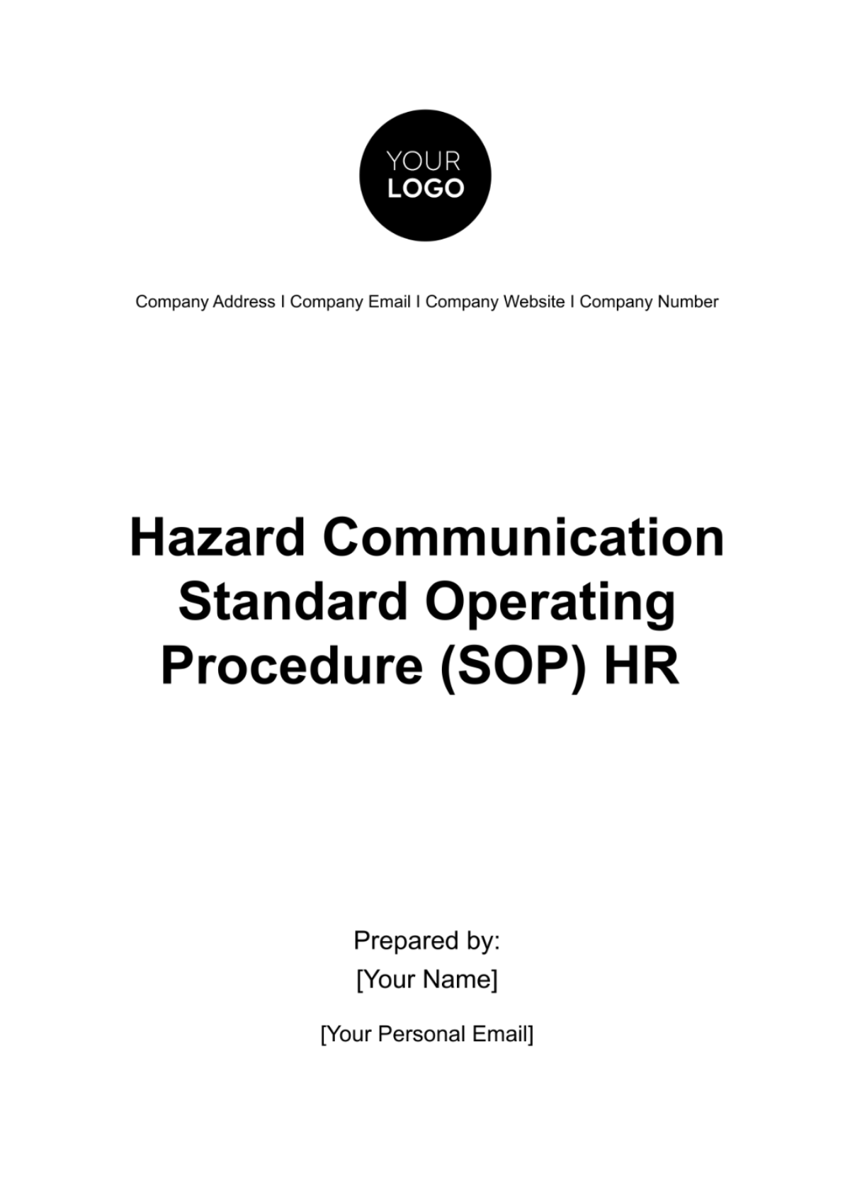 Hazard Communication Standard Operating Procedure (SOP) HR Template - Edit Online & Download