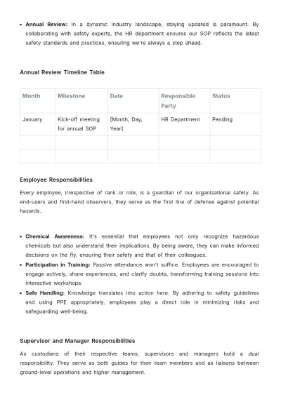 Free Hazard Communication Standard Operating Procedure (SOP) HR Template to Edit Online