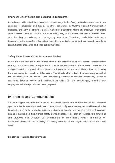 Free Hazard Communication Standard Operating Procedure (SOP) HR Template to Edit Online