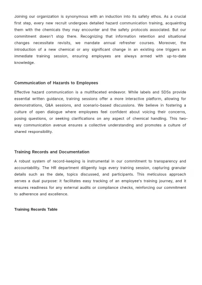 Free Hazard Communication Standard Operating Procedure (SOP) HR Template to Edit Online