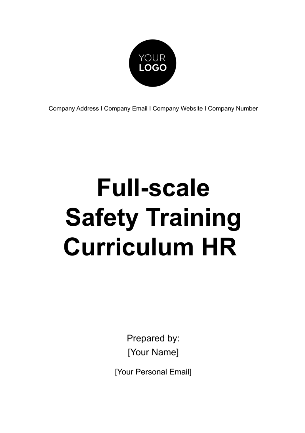 Full-scale Safety Training Curriculum HR Template