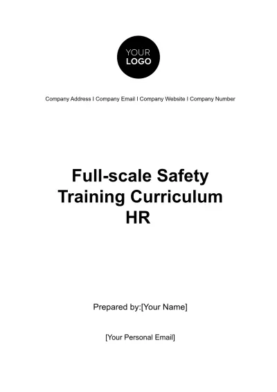Free Full-scale Safety Training Curriculum HR Template to Edit Online