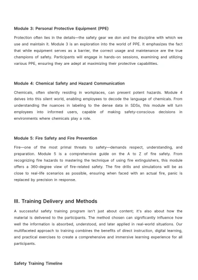 Free Full-scale Safety Training Curriculum HR Template to Edit Online