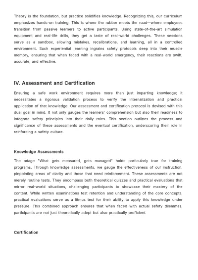 Free Full-scale Safety Training Curriculum HR Template to Edit Online
