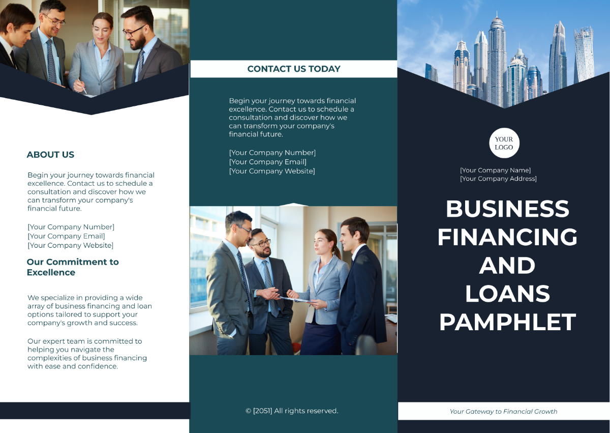 Business Financing and Loans Pamphlet Template