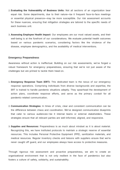 Free Pandemic Workplace Response Plan HR Template to Edit Online