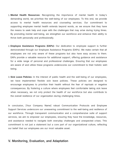 Free Pandemic Workplace Response Plan HR Template to Edit Online