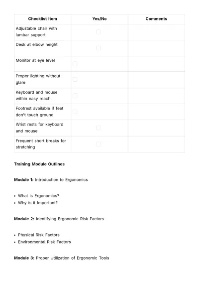 Free Ergonomics Implementation Guide HR Template to Edit Online