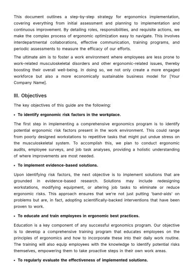 Free Ergonomics Implementation Guide HR Template to Edit Online