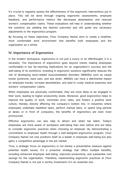 Free Ergonomics Implementation Guide HR Template to Edit Online