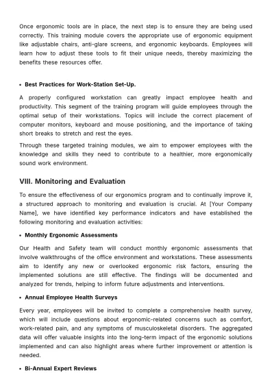 Free Ergonomics Implementation Guide HR Template to Edit Online