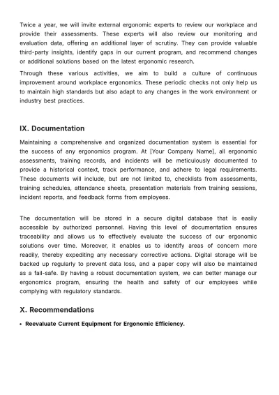 Free Ergonomics Implementation Guide HR Template to Edit Online