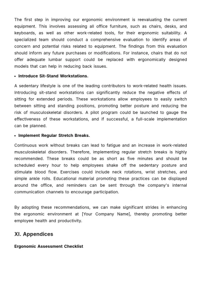 Free Ergonomics Implementation Guide HR Template to Edit Online