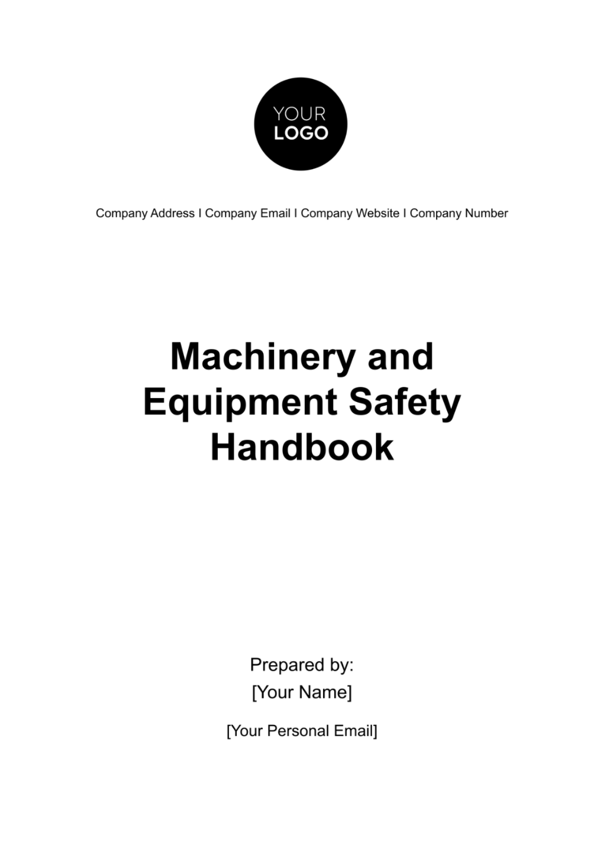 Machinery and Equipment Safety Handbook HR Template