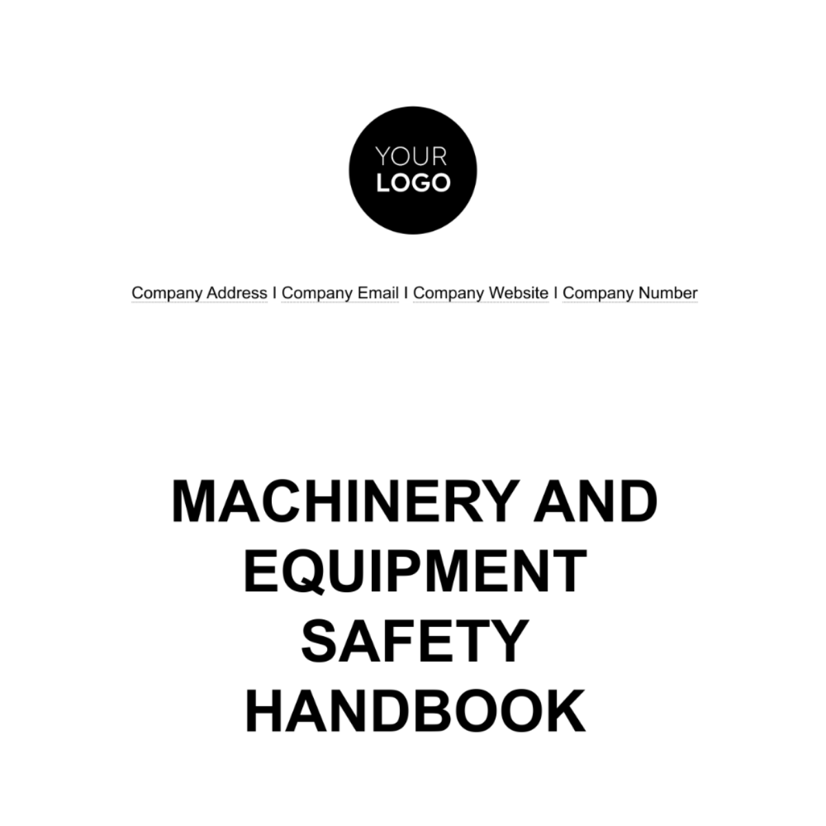 Machinery and Equipment Safety Handbook HR Template - Edit Online & Download