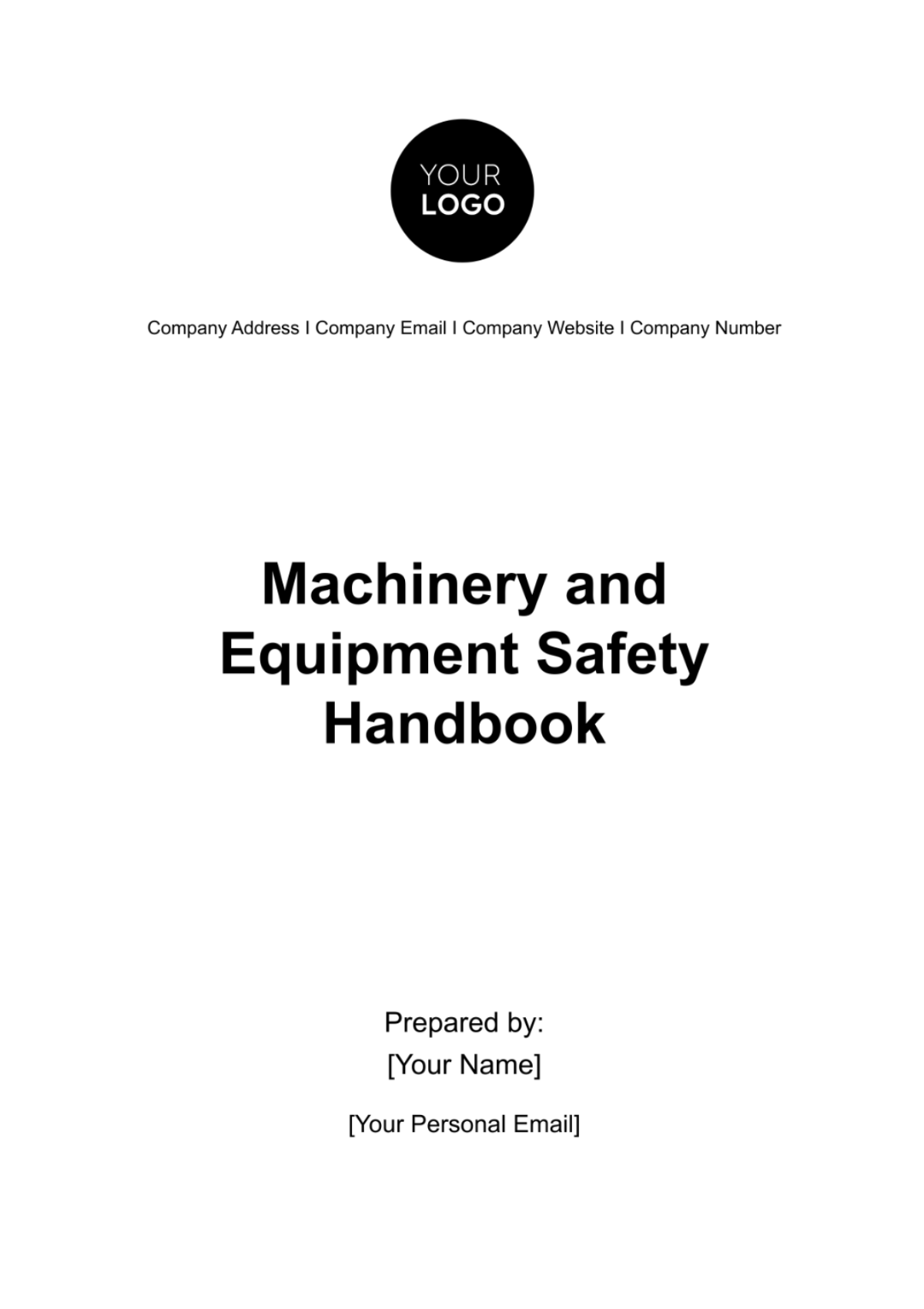 Machinery and Equipment Safety Handbook HR Template - Edit Online & Download