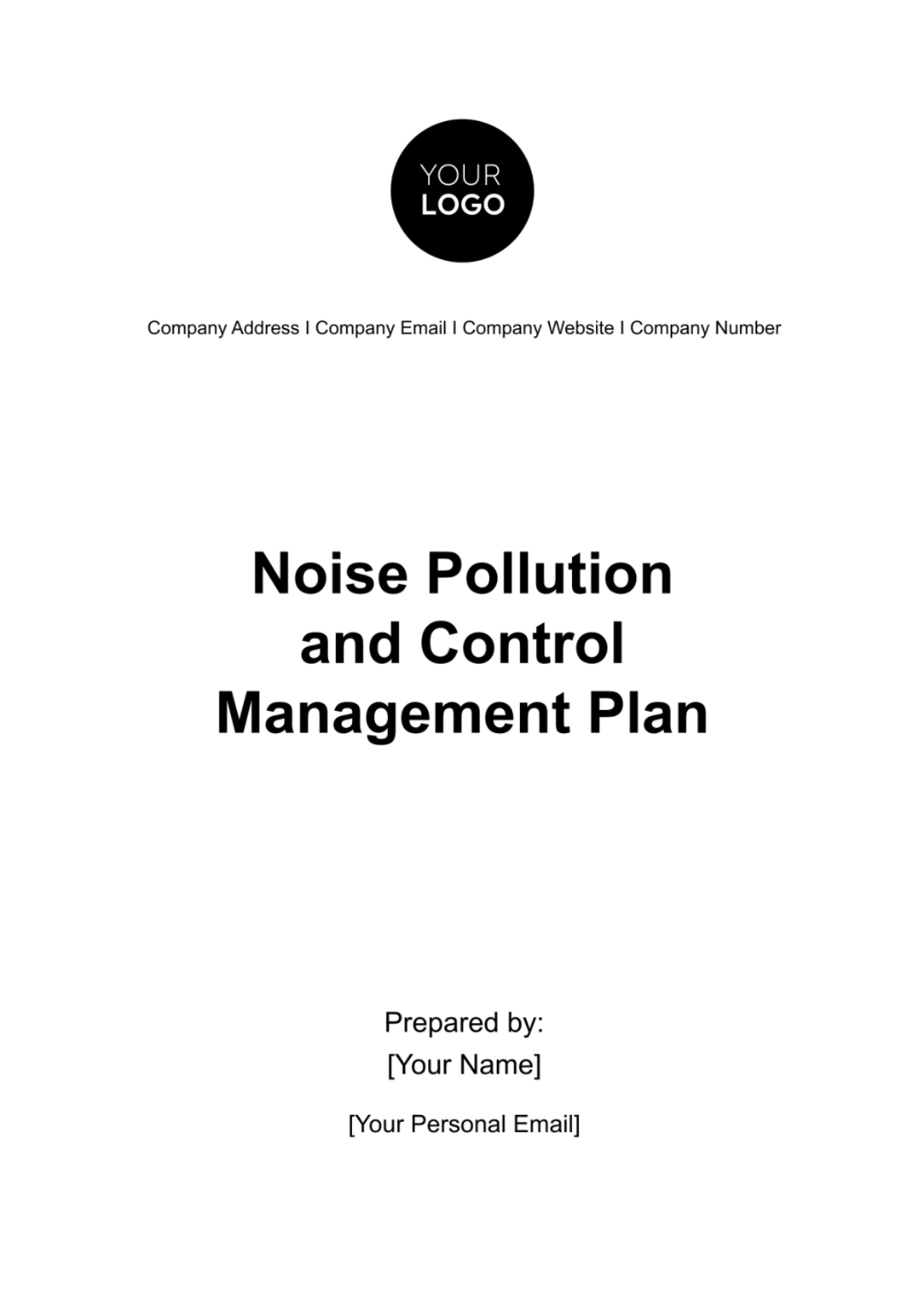 Free Noise Pollution and Control Management Plan HR Template