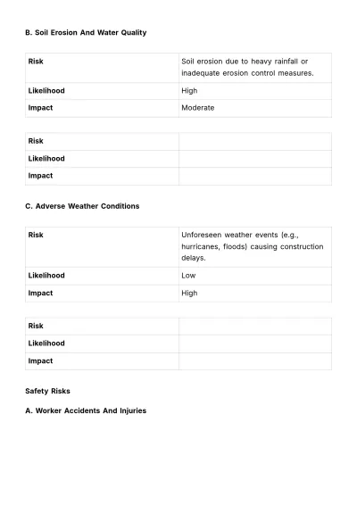 Free Risk Assessment and Management Document HR Template to Edit Online