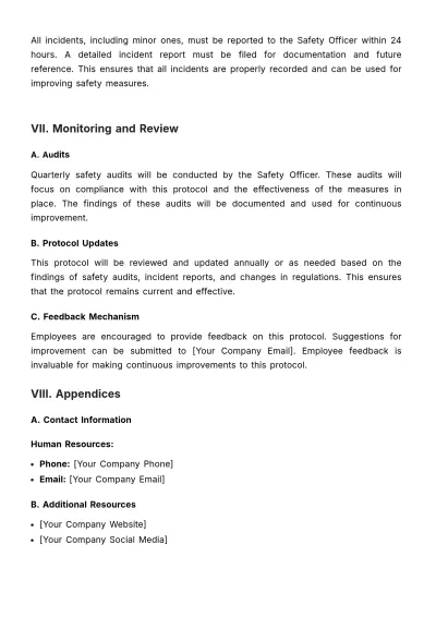 Free Electrical Safety Protocol HR Template to Edit Online