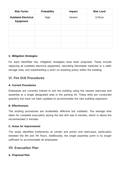 Free Fire Drill and Evacuation Feasibility Study HR Template to Edit Online